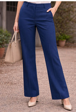 Hugo Boss Tulea Flare Wool Pants Blue Full Length Womens 6 New