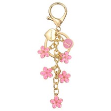 Initial Letter Keychain, Cute Flower Letter-L Keychains for Women Girls Pink