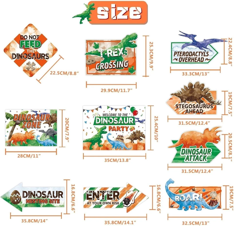 Decorações de festa de aniversário de dinossauro WERNSAl - 10 peças decoração de festa de aniversário de dinossauro... - Imagem 4 de 4