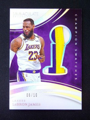 2024-25 Panini Immaculate LeBron James #4 Champion Swatches Patch 6/10