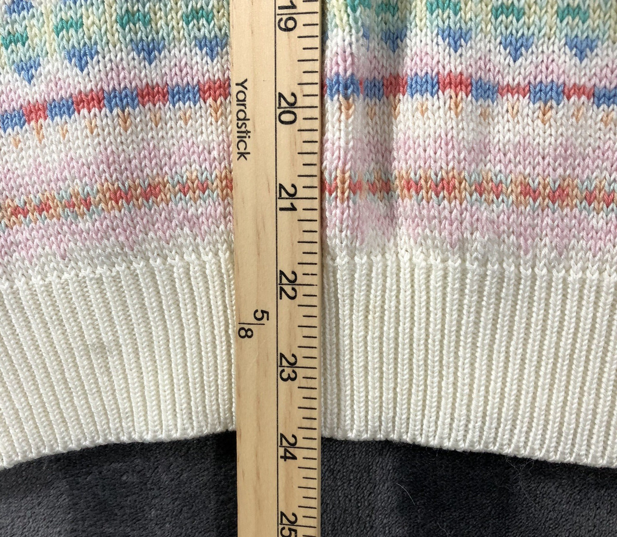 Town House Sweater Women's Size 40 (Medium) White Pink Blue Green Pastel Eggs View 6