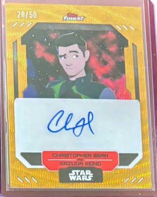 Christopher Sean 2023 Topps Star Wars Finest Gold Wave Autograph #28/50