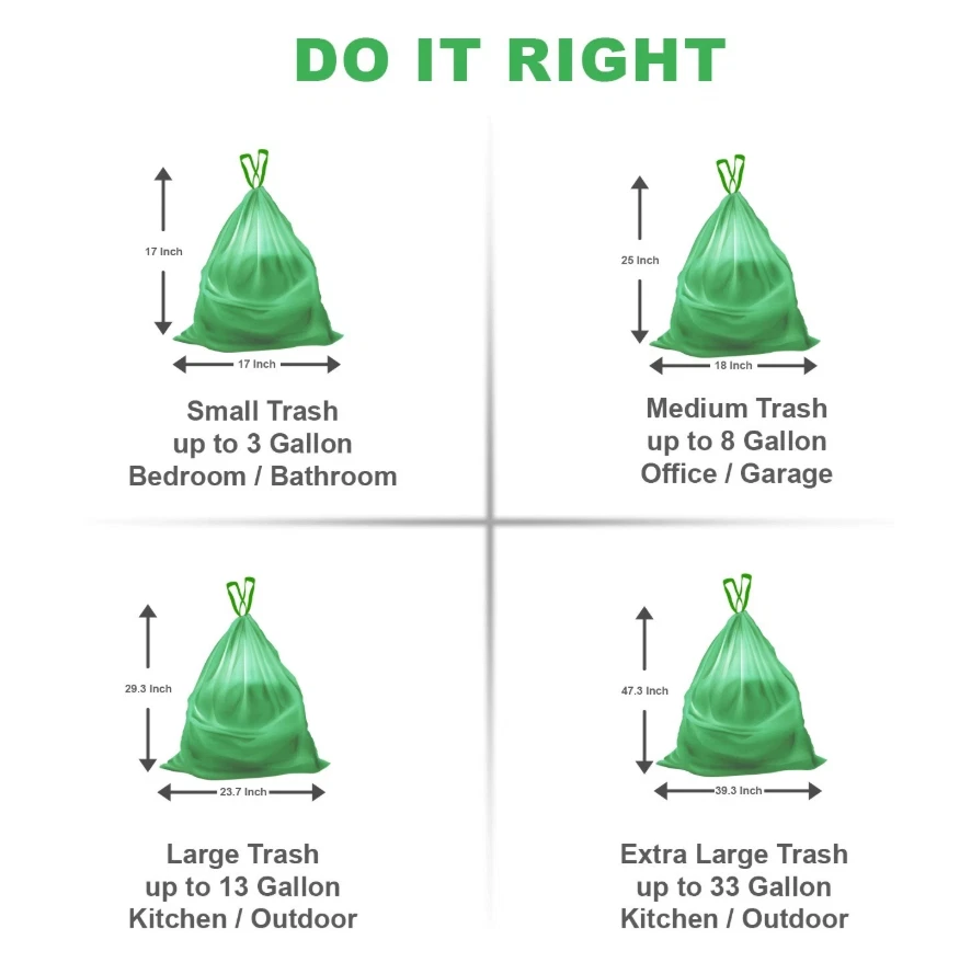 FPN Trash Bags 3 Gallon 100 CT 0.67 Mil Compostable Garbage Bag with Handle Tie - Image 2 of 4