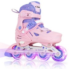 Inline Skates for Girls and Boys Kids, 4 Sizes Adjustable Inline Skates with ...