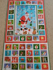 Advent Calendar Cotton Fabric  Santa Design
