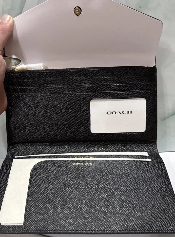 COACH Travel Envelope Wallet Wristlet in Black Leather (IMBLK) ~ C0707 ~ NWT - Image 3 of 4
