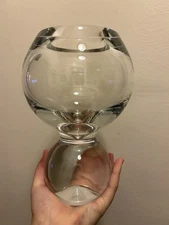 1980s VTG -STUDIO NOVA  Post-Modern POLISH ART GLASS Double Bubble Ball Bud Vase