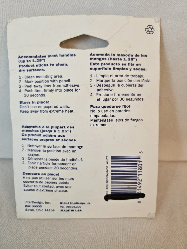 Soporte para fregona escoba de montaje en pared para organización de lavadero Foto 2 de 2