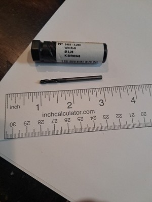 GUHRING SOLID CARBIDE DRILL Bit VHM 3.26  MM 2463