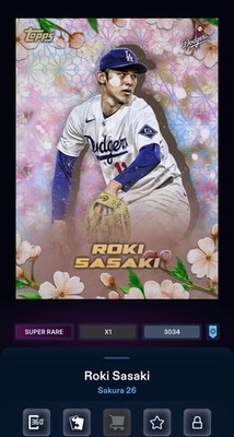 [DlGITAL CARD] TOPPS BUNT SAKURA 26 ROKI SASAKI SR GOLD BASE SUPER PACK