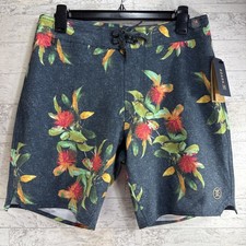ROARK Passage Size 30 La Selva Board Shorts Hemp Blend Floral Print Men's Trunks