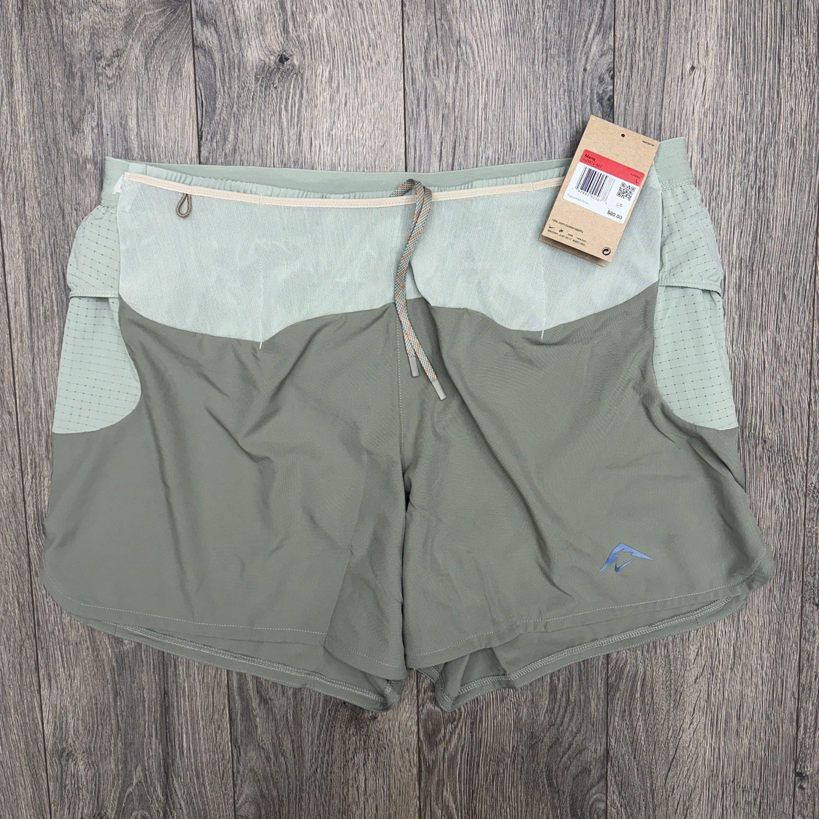 Nike Trail ADV Running Shorts Large Mens Green Second Sunrise 5" Brief Lined
Opens in a new window o
