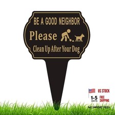 Clean Up after Your Dog No Pooping Sign, 13.6"x9.6" Metal Sign for 1pack-black