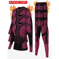 Damen Nahtlos Warmes ThermounterwäSche Set Oberteil Und Hose UnterwäSche Ski