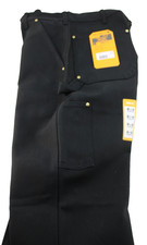CARHARTT Men's Size 36 X 34 Loose Fit Double Knee Black Firm Duck Work Pants