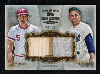 2013 Topps Five Star Dual Legends Relics 8/10 Johnny Bench Yogi Berra HOF 0oc8