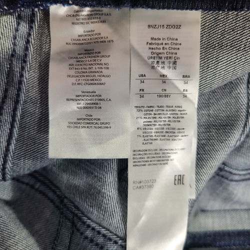 Armani Exchange J15 Denim Jeans Mens 34x32 Blue Relaxed Straight Dark Wash - Picture 16 of 24