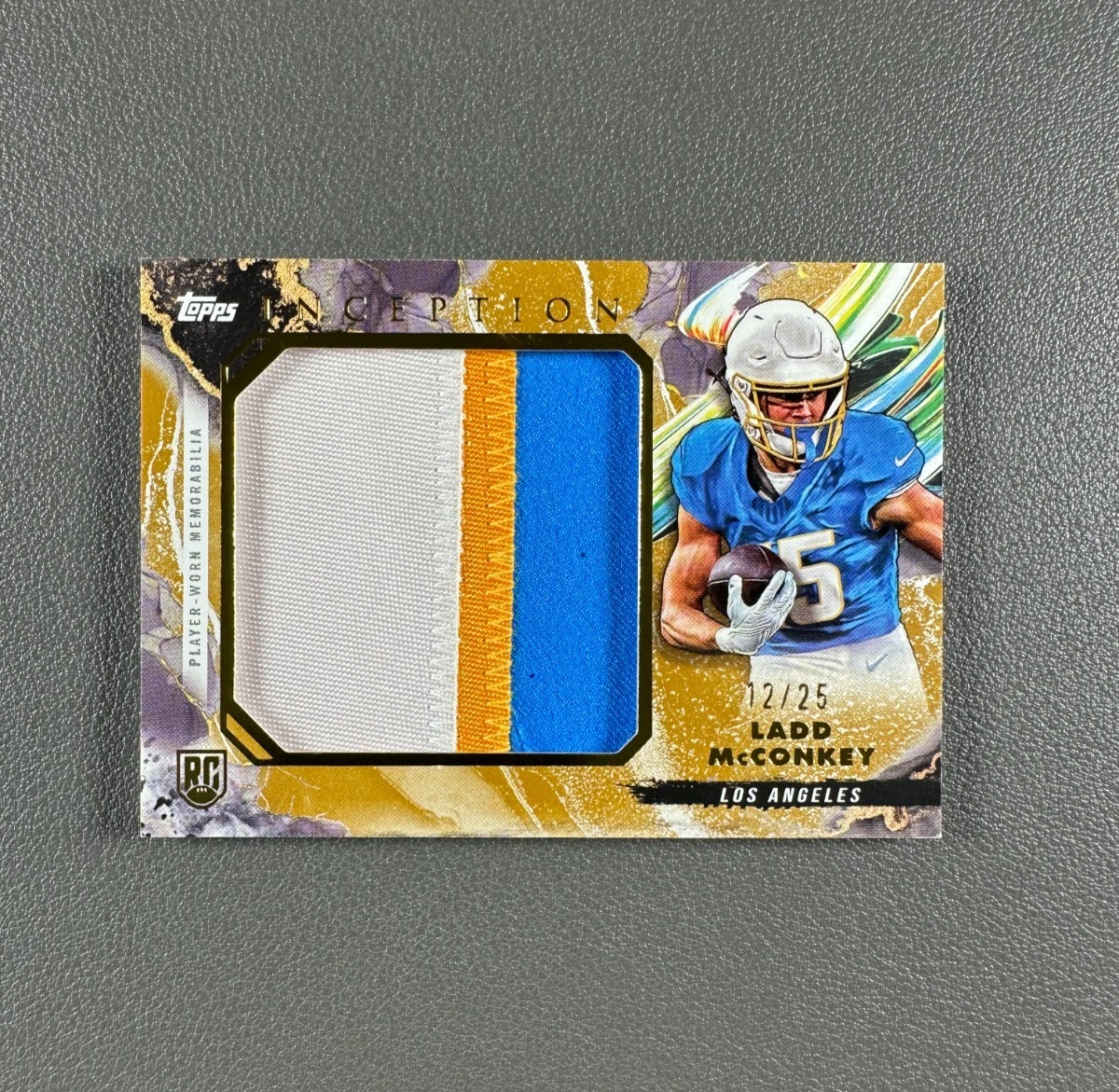 Ladd McConkey Topps Inception Rookie Jumbo Relics #RJRLM Gold