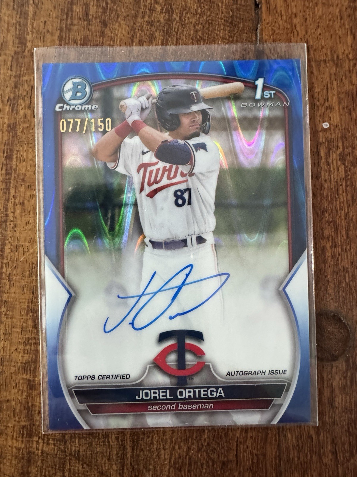 Jorel Ortega 2023 Bowman Chrome #CPA-JORT Auto 1st Blue RayWave Refractor /150