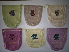 Lot Of 6 Custom Crown Royal Bags Grateful Dead Bears Assorted Colors