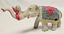 Vintage Clockwork Celluloid Circus Elephant 7 1/4" Long Made In Pre WWII Japan