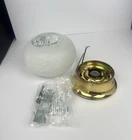 Vintage Flush Mount Ceiling Light Fixture w/Frosted Glass Globe Shade Union Made
