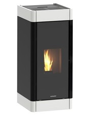 Pellet Kaminofen kanalisierbar Schuster CLEA 10C Weiß 9,9 kW Pelletofen