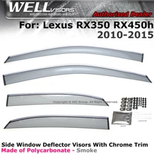 WELLvisors For Lexus RX350 RX450h 10-15 Window Visors Rain Guards Wind Deflector