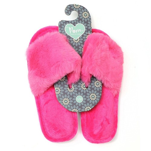 Luxury Faux Fur Slippers – Dark Bottle Green or Bright Pink – Cosy & Stylish - Picture 3 of 11