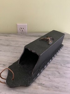 TALL METAL FIREPLACE MATCH HOLDER WITH EAGLE