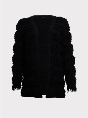 Torrid Loop knit Open Front Cardigan Sweater Black 0 L 12 #35021
