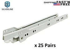 25 Pairs-Euro Drawer Slide 32mm System Epoxy Covered Glides Roller Runners