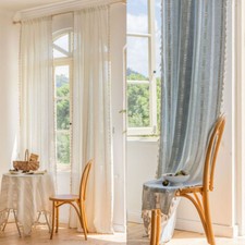 Boho Tassel Stripes Curtain For Living Room Window Drape Treatment Curtain 1pc