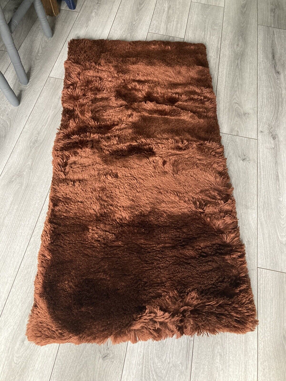 vintage mohair rug 27” x 54” falcon brown