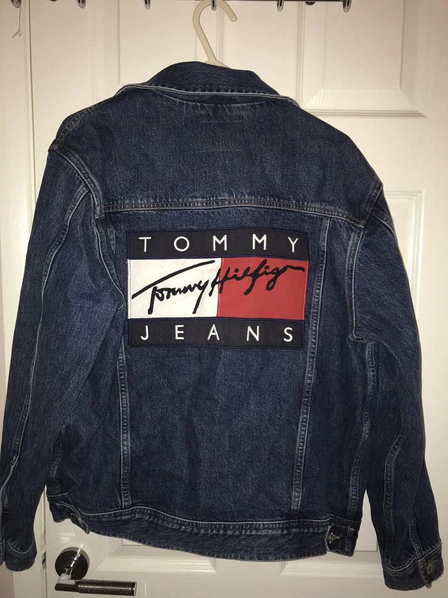 Tommy hilfiger denim hotsell jacket back print