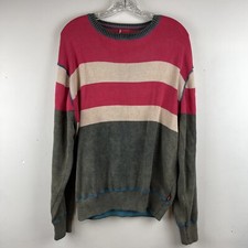 Levis Vtg Grandpa Mens Pullover Colorblock Sweater Striped Jumper Crew Neck Sz L