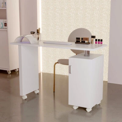 ARTIFCIAL-MASTER Wheeled Manicure Nail Table Bar Art Salon Beauty Station Technician Storage Desk