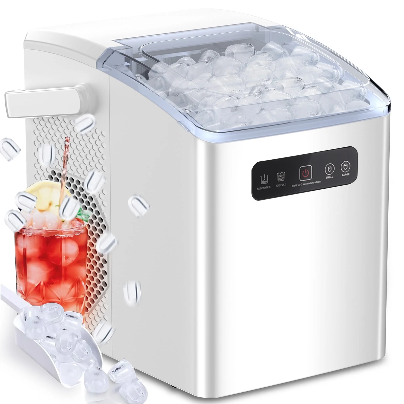 Countertop Portable Ice Maker, Self-Cleaning with Handle-image