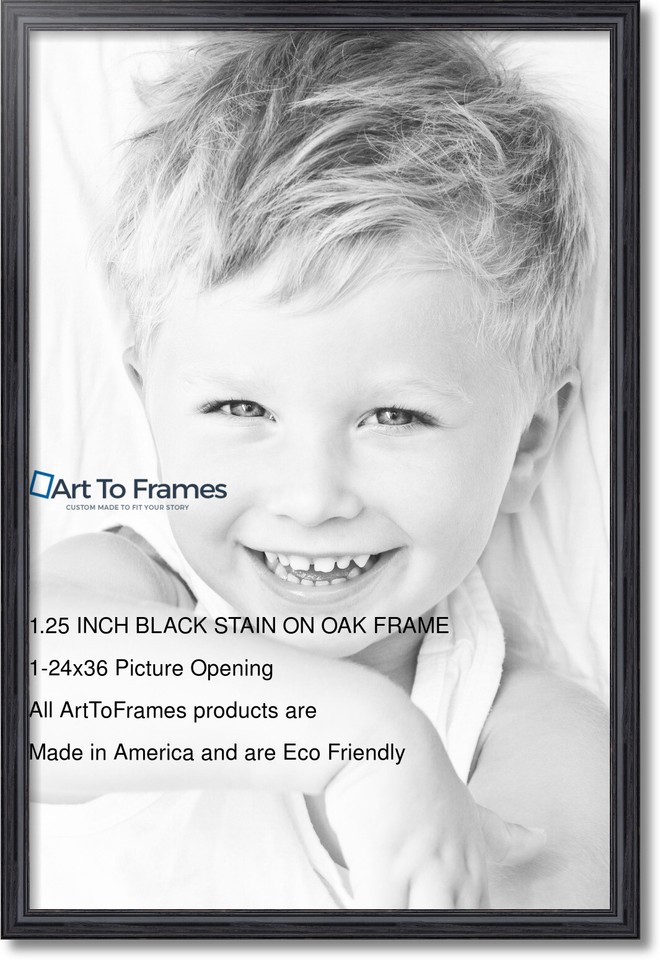 ArtToFrames Custom Picture Poster Frame Black Galleria Noir 1.25" Wide ...