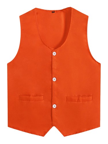 Unisex Kid Volunteer Activity Vest Button Up Waistcoat Uniform Sleeveless Jacket - Picture 66 of 119