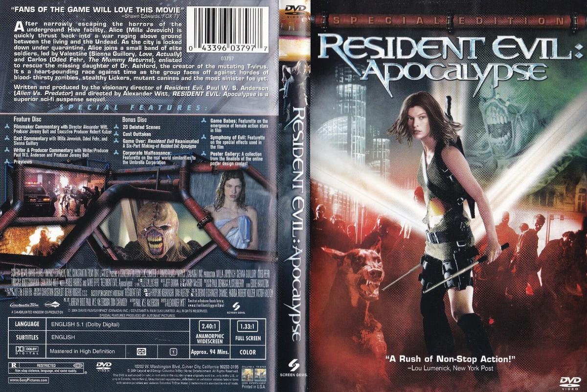 Resident Evil: Apocalypse (Fullscreen DVD, 2004, 2-Disc Set