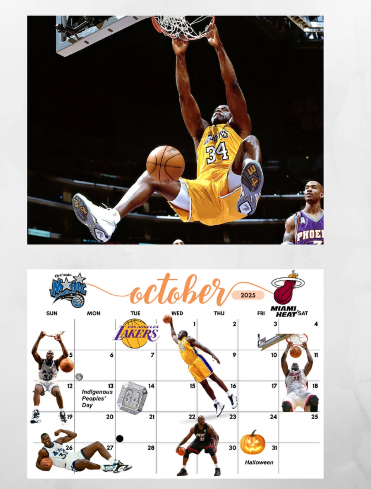 NBA Legends Wall Calendar 2026
