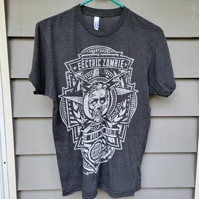 Electric Zombie Shirt American Apparel Size Mens Medium Gray Short