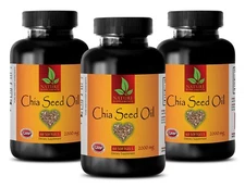 Chia Seed Oil 2000mg Omega 3-6-9 Nutrition Vegan 360 Softgels 3 Bottles