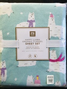 pottery barn llama sheets