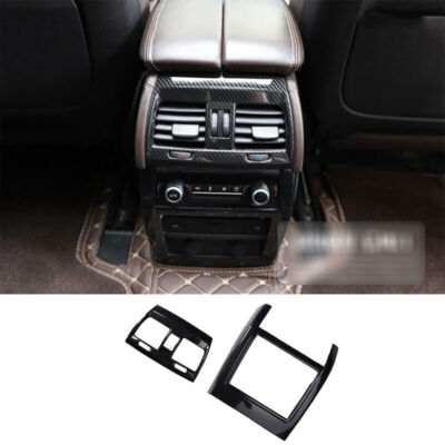 For BMW X5 F15 2014-2018 ABS Carbon Fiber Back Row Air Outlet Vent Cover Trim