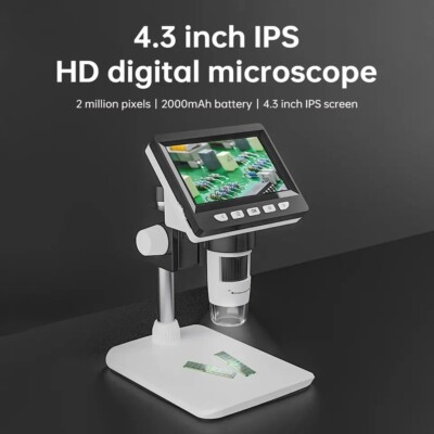 Digital Mikroskop MakroObjektiv mit LCD Bildschirm 4,3 Zoll LED Licht 40-1000x Vergrößerung