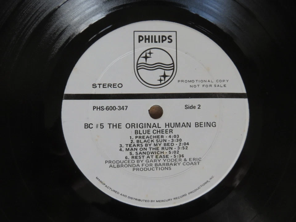 BLUE CHEER BC #5 The Original Human Being PHILIPS USA PROMO COPY LP PHS-600-347 - Image 3 of 4