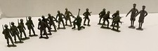 Vintage MPC Toy Soldiers Lot Of 17 Green Dark Gray 2" Plastic Army Men