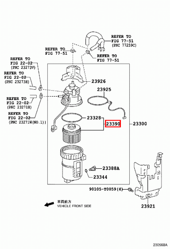 Genuine Hilux GUN126 GUN125 GUN123 1GD 2.8 Diesel 2GD 2.4 Diesel Fuel Filter - Picture 7 of 12